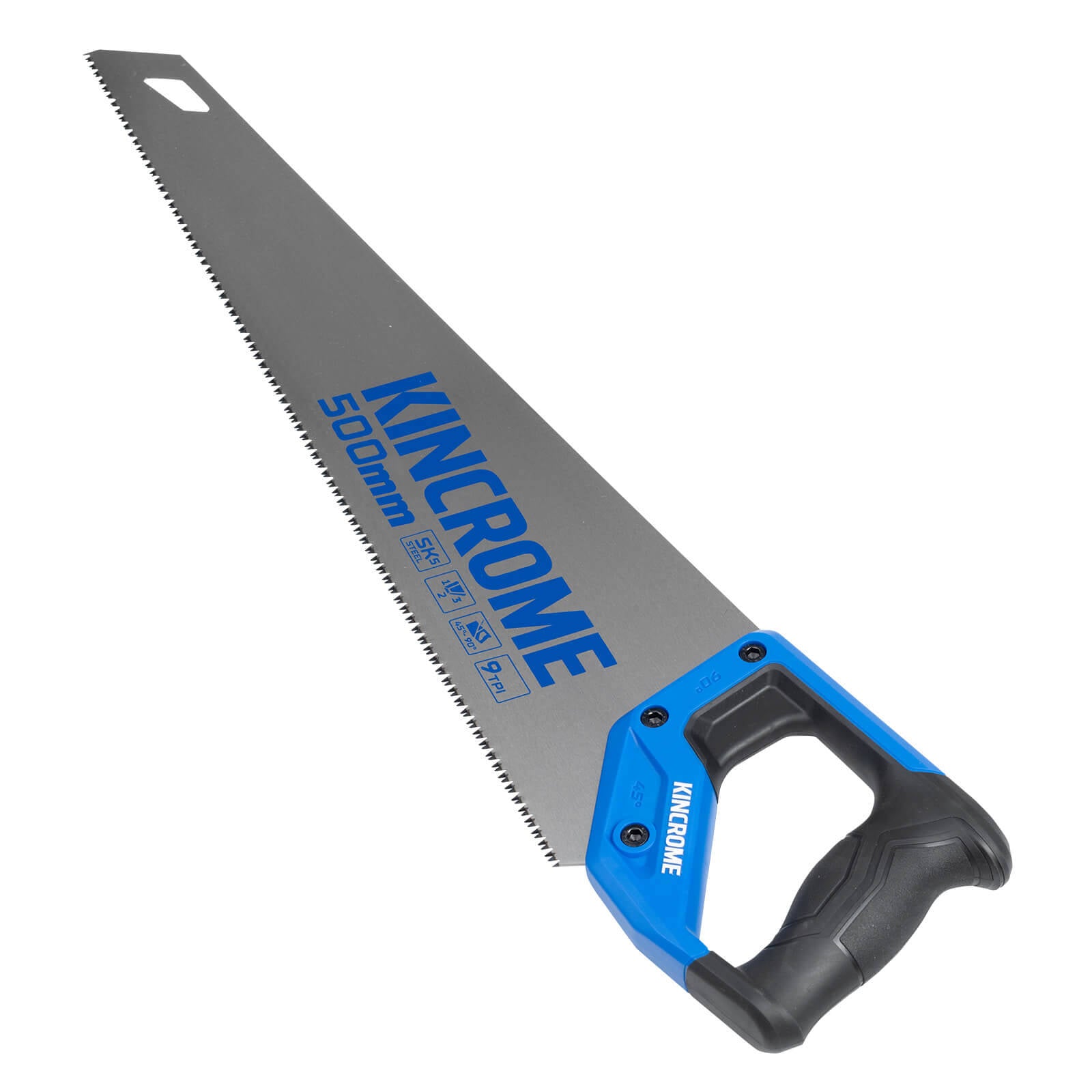 Kincrome 500mm Handsaw, SK5 Steel Blade, 9 TPI, Soft TPR Handle