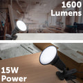 Arlec 15W DIY Portable LED Floodlight with Clamp 1600lm Black/Grey FL225