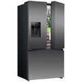 Hisense 634L French Door Fridge - Plumbed Water and Ice, Dark Stainless Steel, Flat Door - HRFD634BW