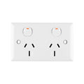 Deta Double Power Point 15A Polycarbonate White Standard Size - SuperSaverAU - view 1