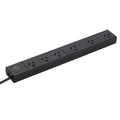 Arlec 6 Outlet Surge Protected Powerboard 380mm - Black - Wide Spaced - SuperSaverAU - view 1