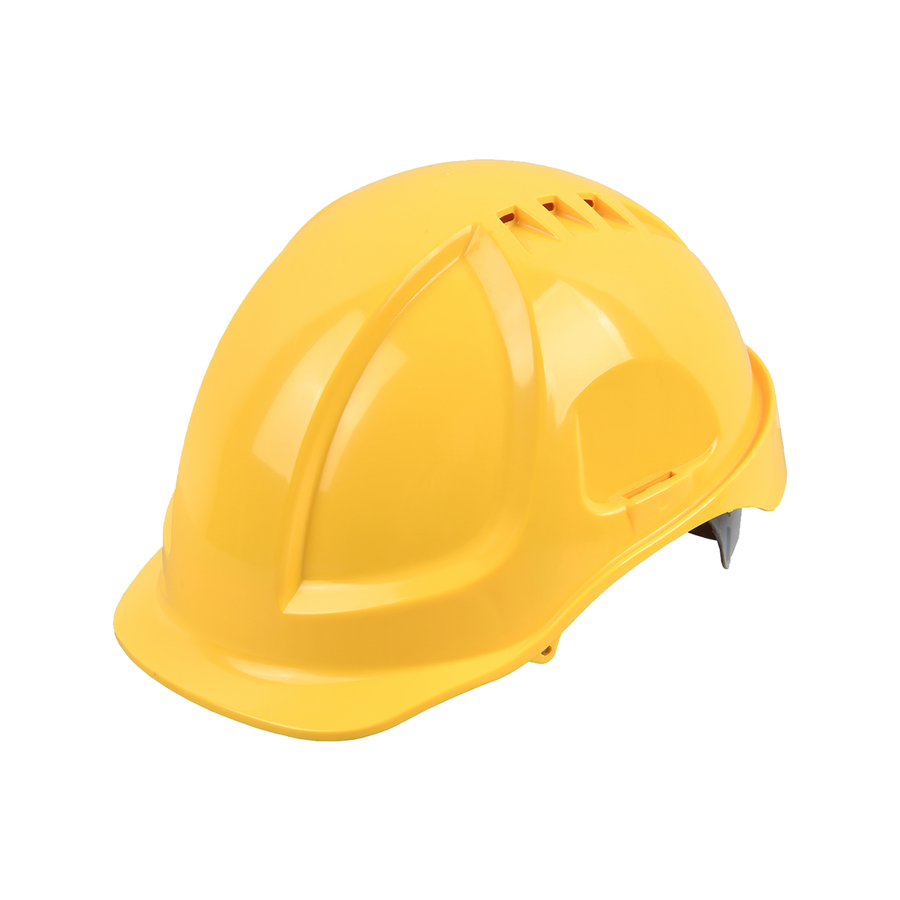 Citeco Yellow Vented Safety Helmet - ABS Plastic - Lightweight - Comfortable - SuperSaverAU - view 1