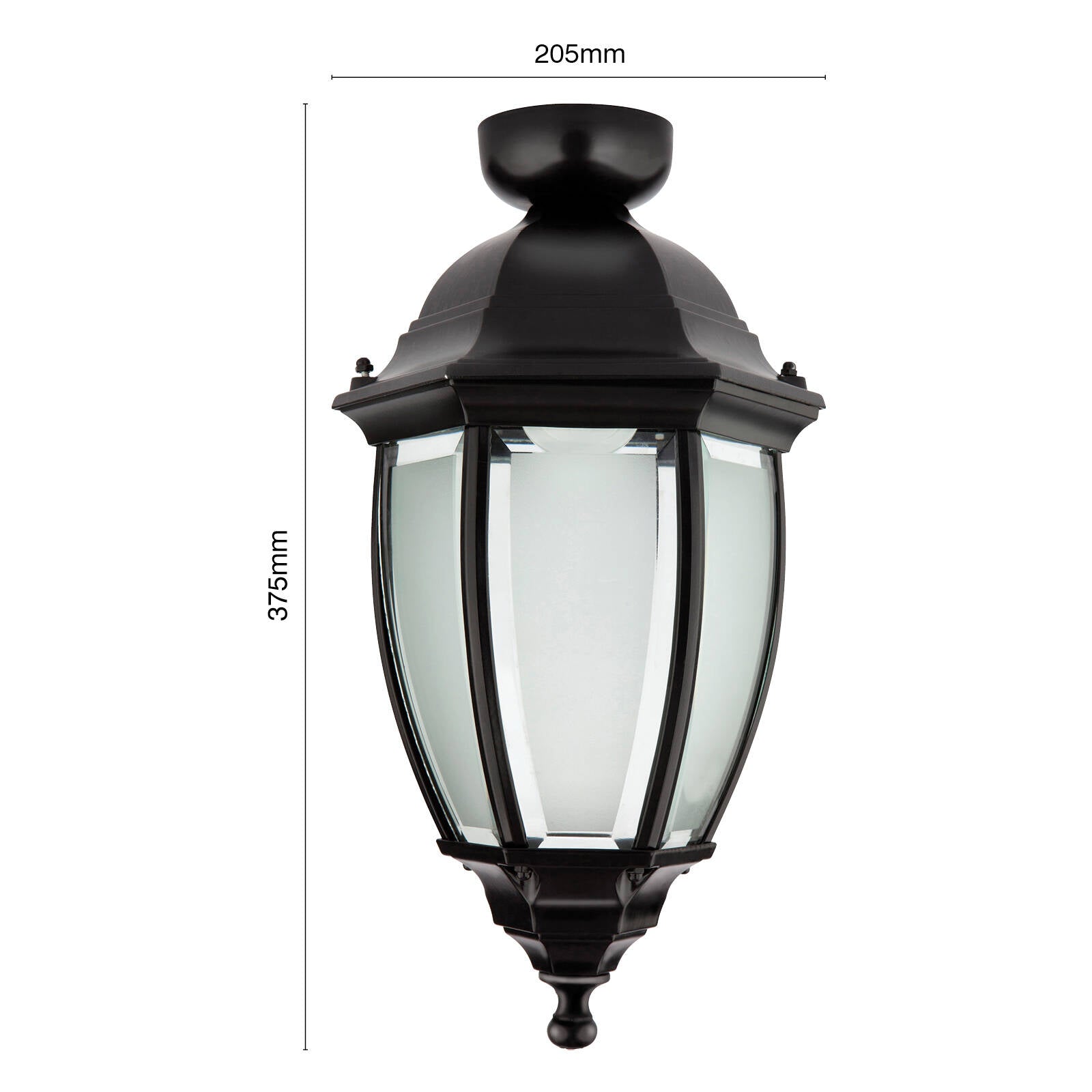 Brilliant Lighting Cambridge DIY Black Ceiling Mount Coach Light B22 Outdoor 17423/06