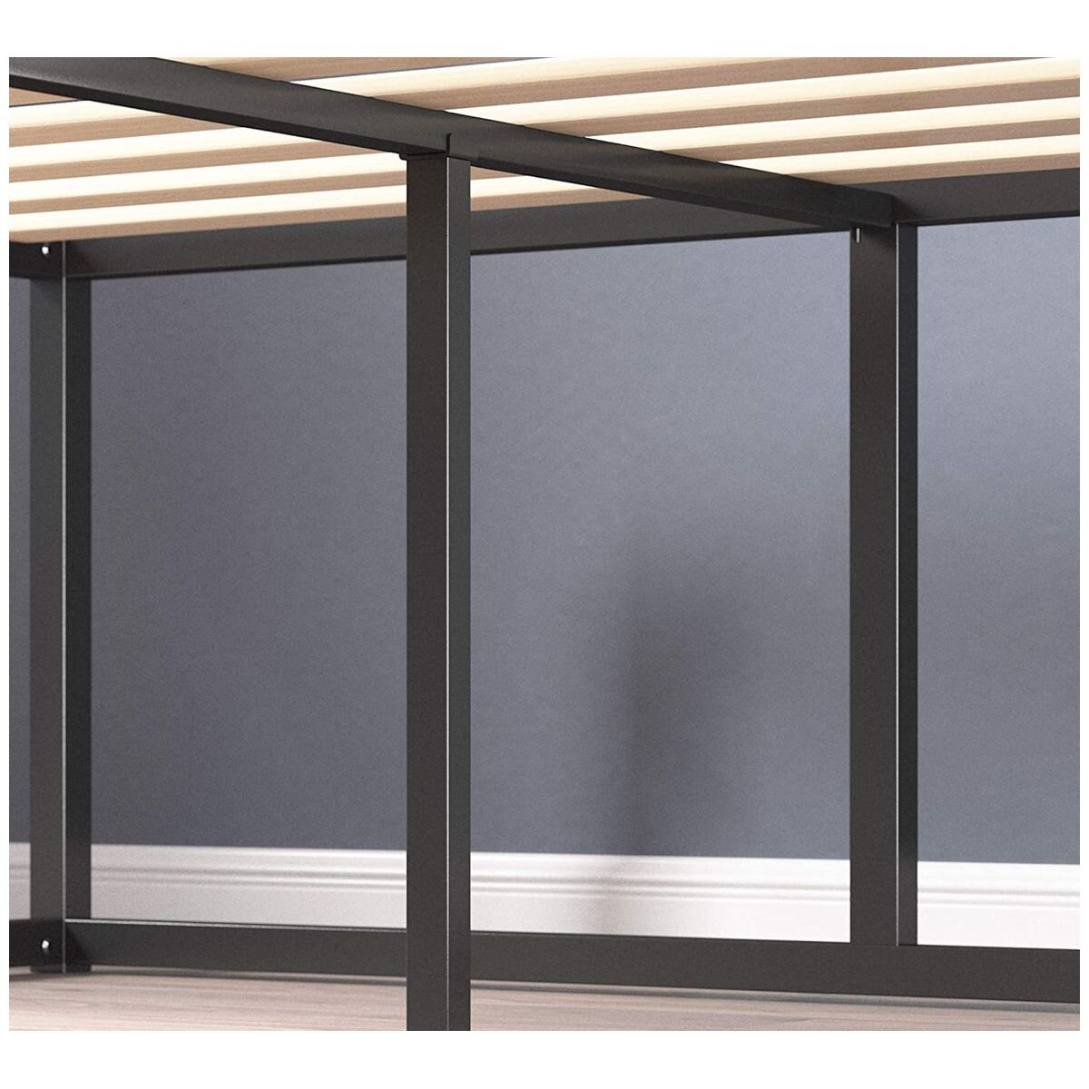 Zinus Joseph Single 45cm Metal Platform Bed Frame in Black - Steel Frame, Under-Bed Storage - AU-MBBF-18S