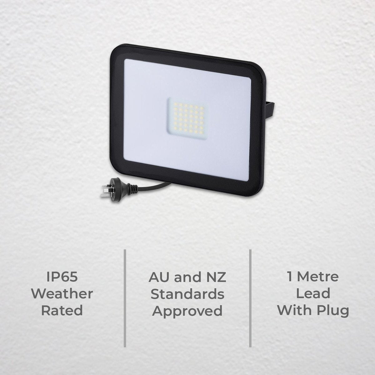 Deta 36W LED Slim Profile Security Flood Light - 3400 Lumens - Black - SuperSaverAU - view 2