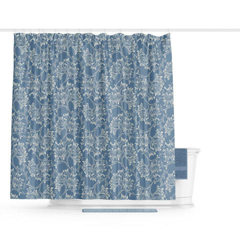 Barelli Coral Blue Polyester Shower Curtain 180 x 180cm