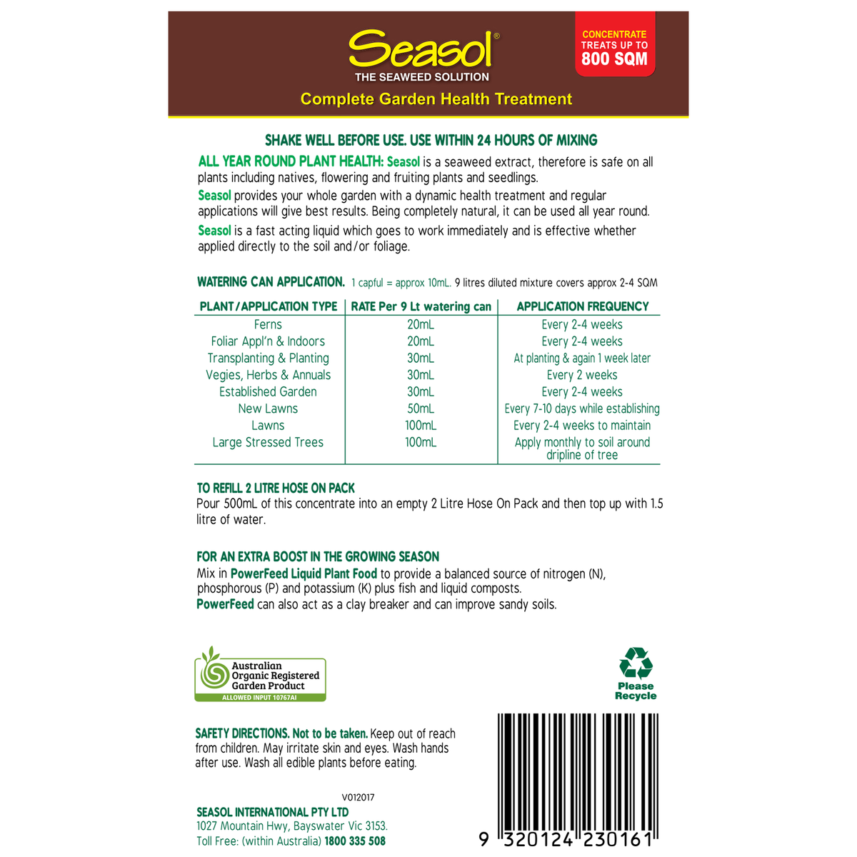 Seasol Seaweed Health Tonic - 4L - Durvillaea Potatorum - Plant Growth - SuperSaverAU - view 2