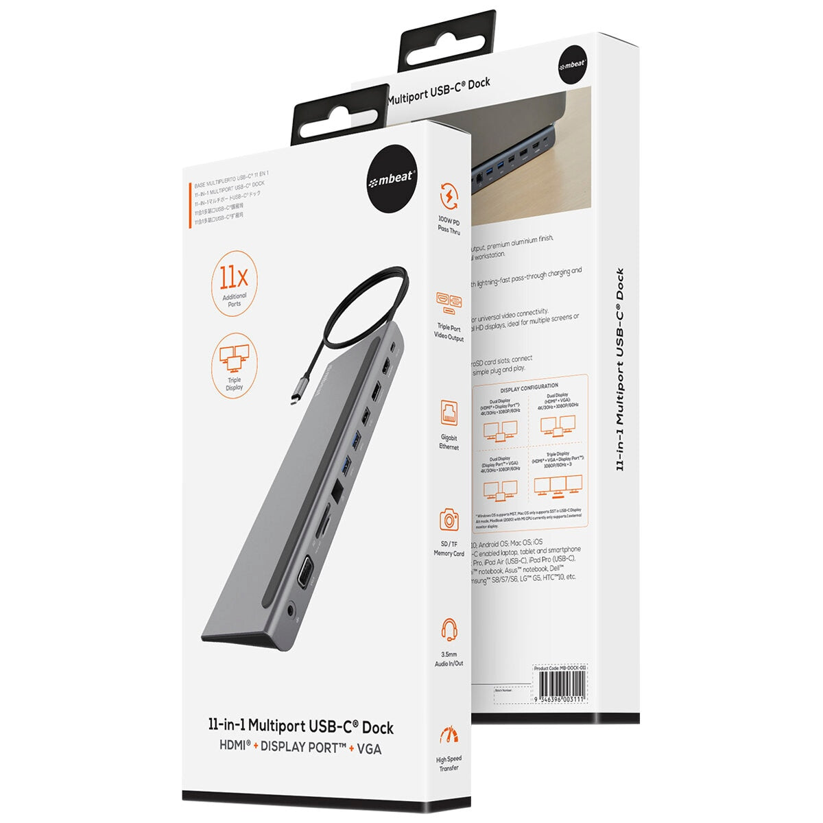 mbeat 11-in-1 Multi-Port USB-C Docking Station