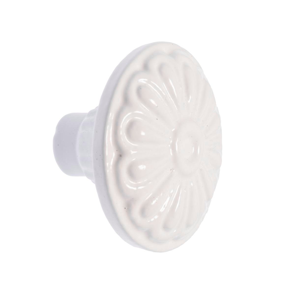 Lane White Round Flow Knob - 37.09mm - Matte White - Iron - 1 Pack - SuperSaverAU - view 1