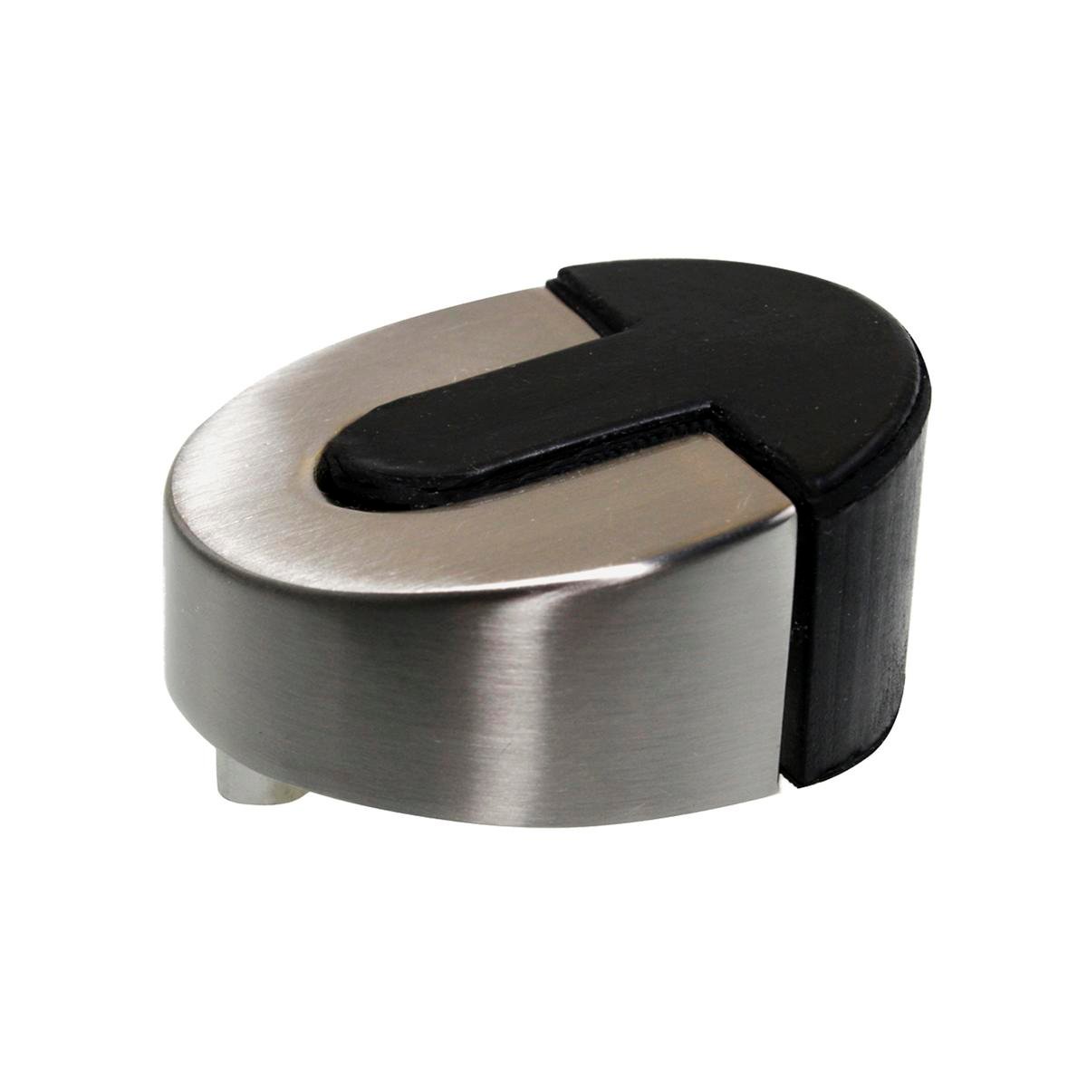 Adoored 45mm Satin Chrome Short Half Rubber Door Stop - Stylish Design - Wall Protection - Easy Installation