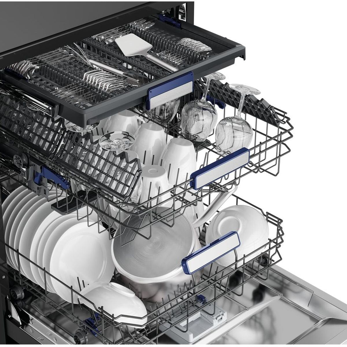 Westinghouse 60cm Freestanding Dishwasher - 15 Place Settings, Dark Stainless Steel, Zone Wash - WSF6608KXC