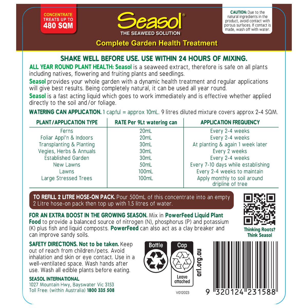 Seasol Complete Garden Health Treatment - 2.4L - Seaweed Tonic - All Year Use - SuperSaverAU - view 2