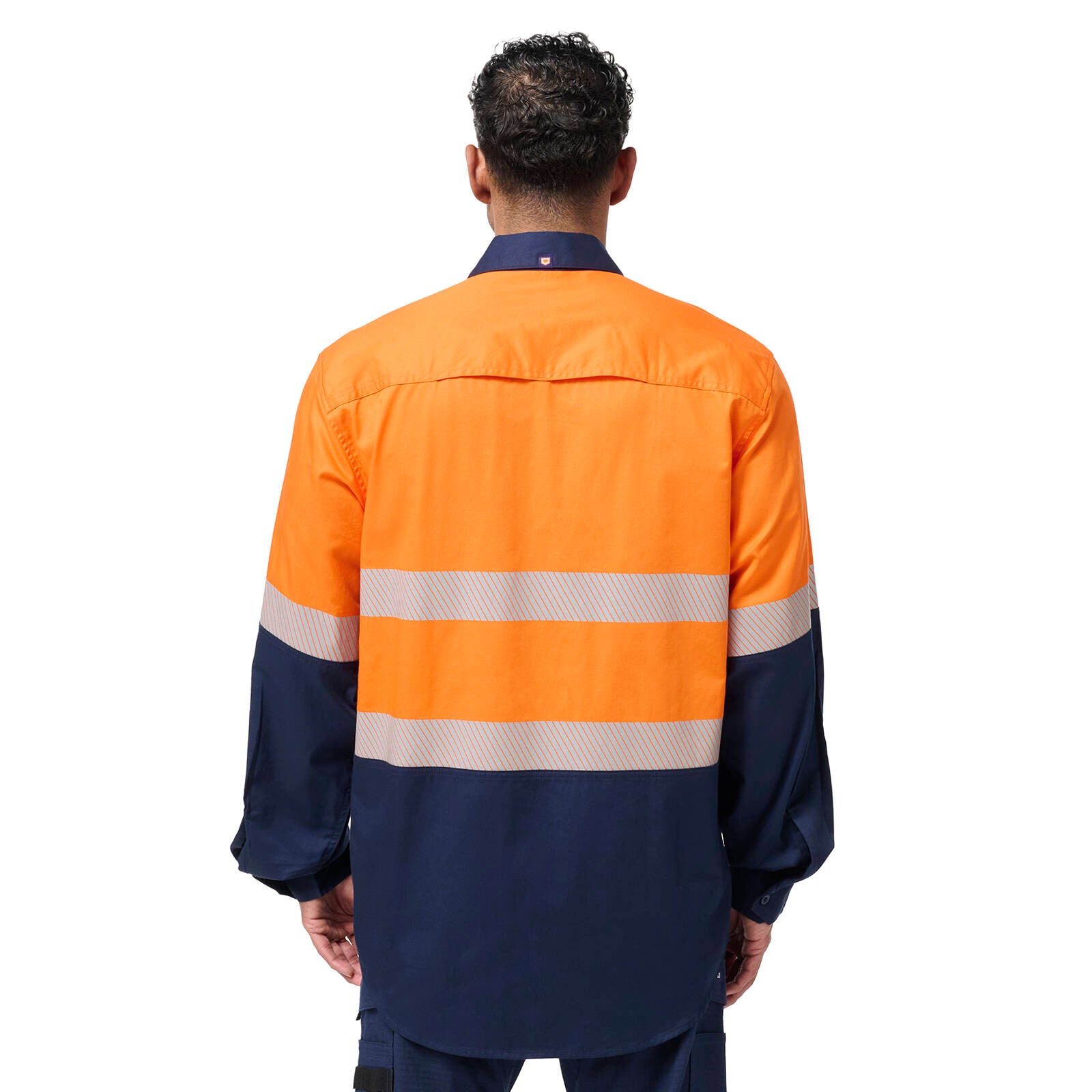 Citeco Hi Vis Taped Long Sleeve Shirt Orange/Navy Size 2XL - 100% Cotton