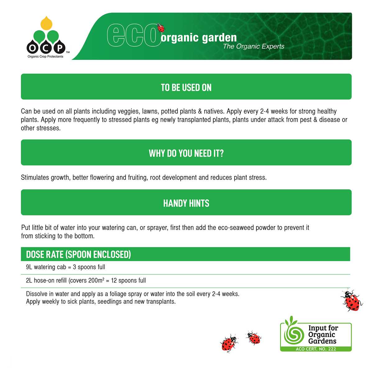 OCP Eco Seaweed Fertiliser - 600g - Powdered Extract - Organic Use - SuperSaverAU - view 2