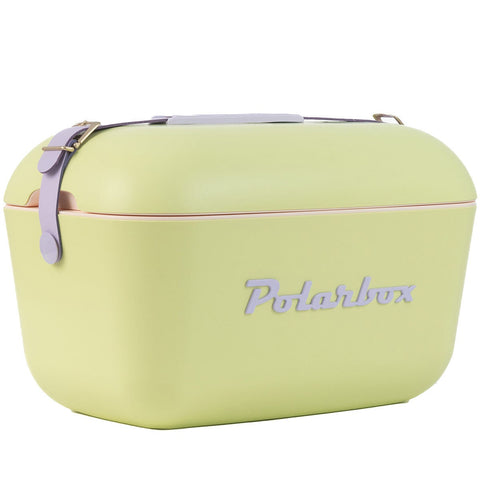 Polarbox Pop 20L Cooler - Lime with Lilac Logo and Strap - Thermal Insulation - PLBP20LL