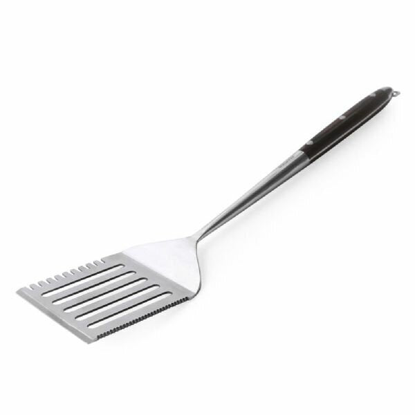 Bugatti 45cm BBQ Pakka spatula - stainless steel and Pakka wood, chrome finish - dishwasher safe - ZM-08375