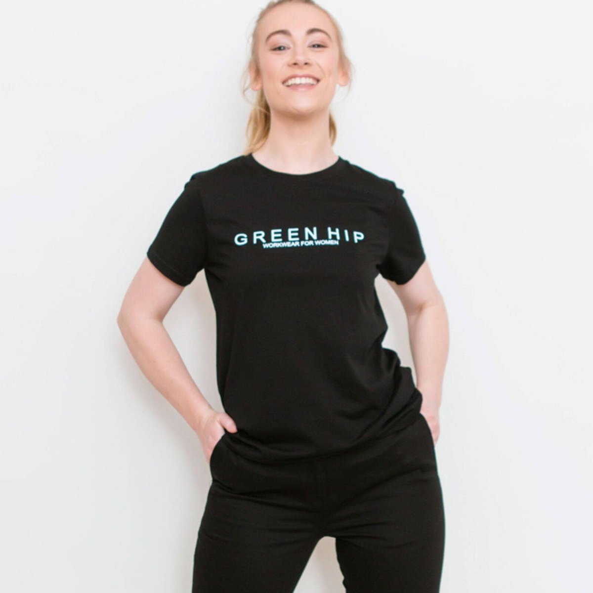 Green Hip Short Sleeve T Shirt - Black - Large - 100% Organic Cotton - Soft - SuperSaverAU - view 2