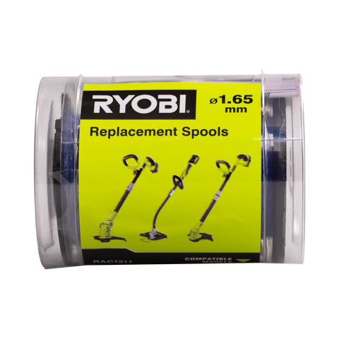 Ryobi 1.65mm Line Trimmer Spool and Line 3 Pack, Pre-Wound Nylon