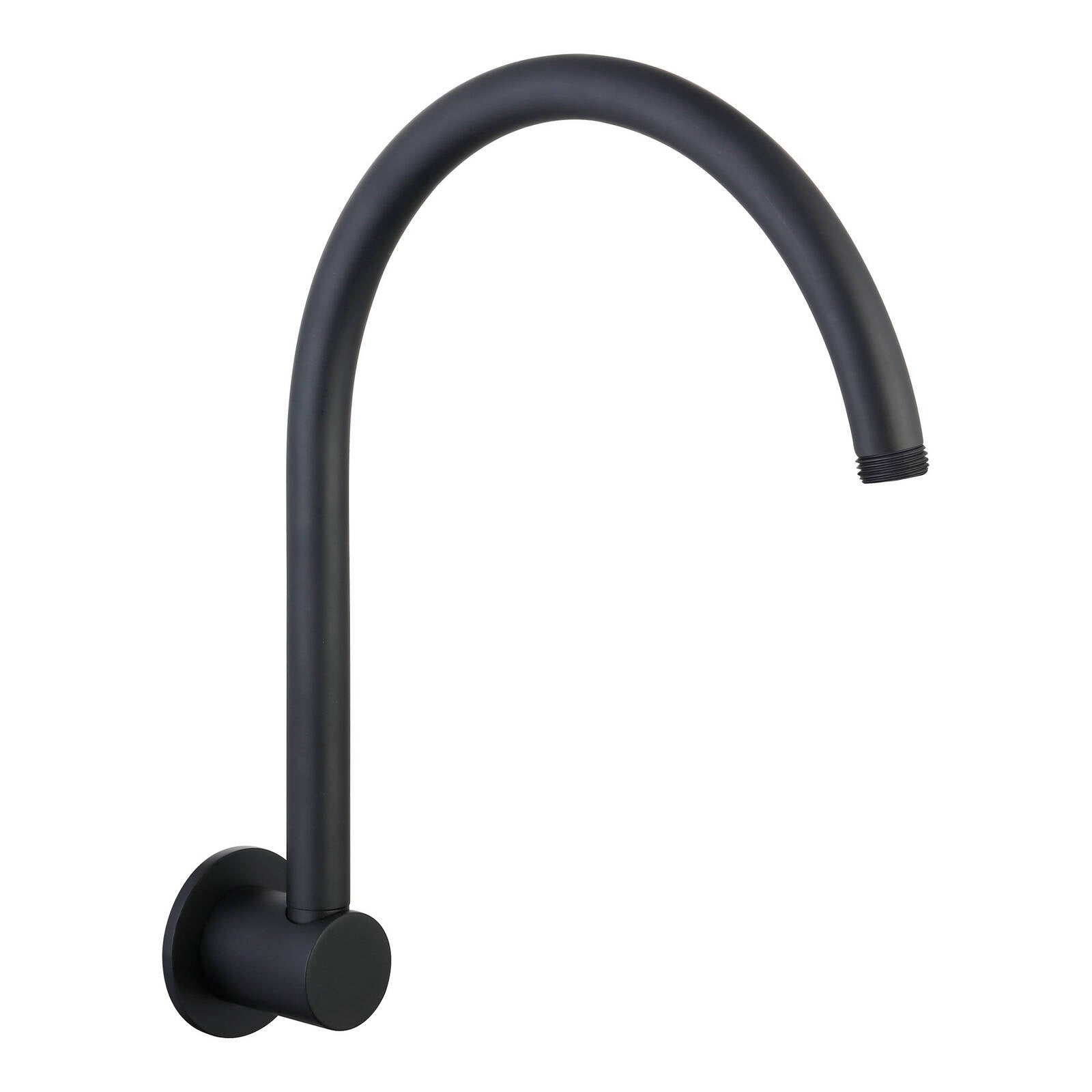 Mondella Resonance 300mm Matte Black Gooseneck Shower Arm, Grade 304 Stainless Steel