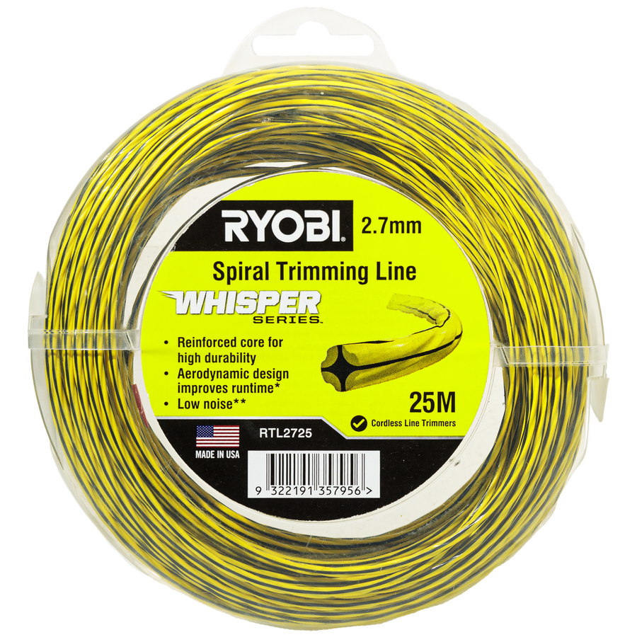 Ryobi Whisper Series Trimming Line 2.7mm x 25m - Durable Green Nylon - SuperSaverAU - view 1