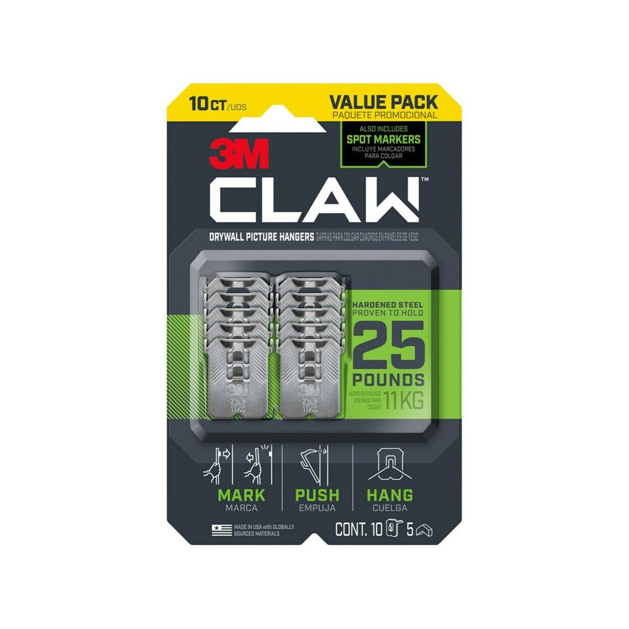3M Claw Drywall Picture Hangers - 10 Pack - 11kg Hold - Easy Installation - SuperSaverAU - view 1