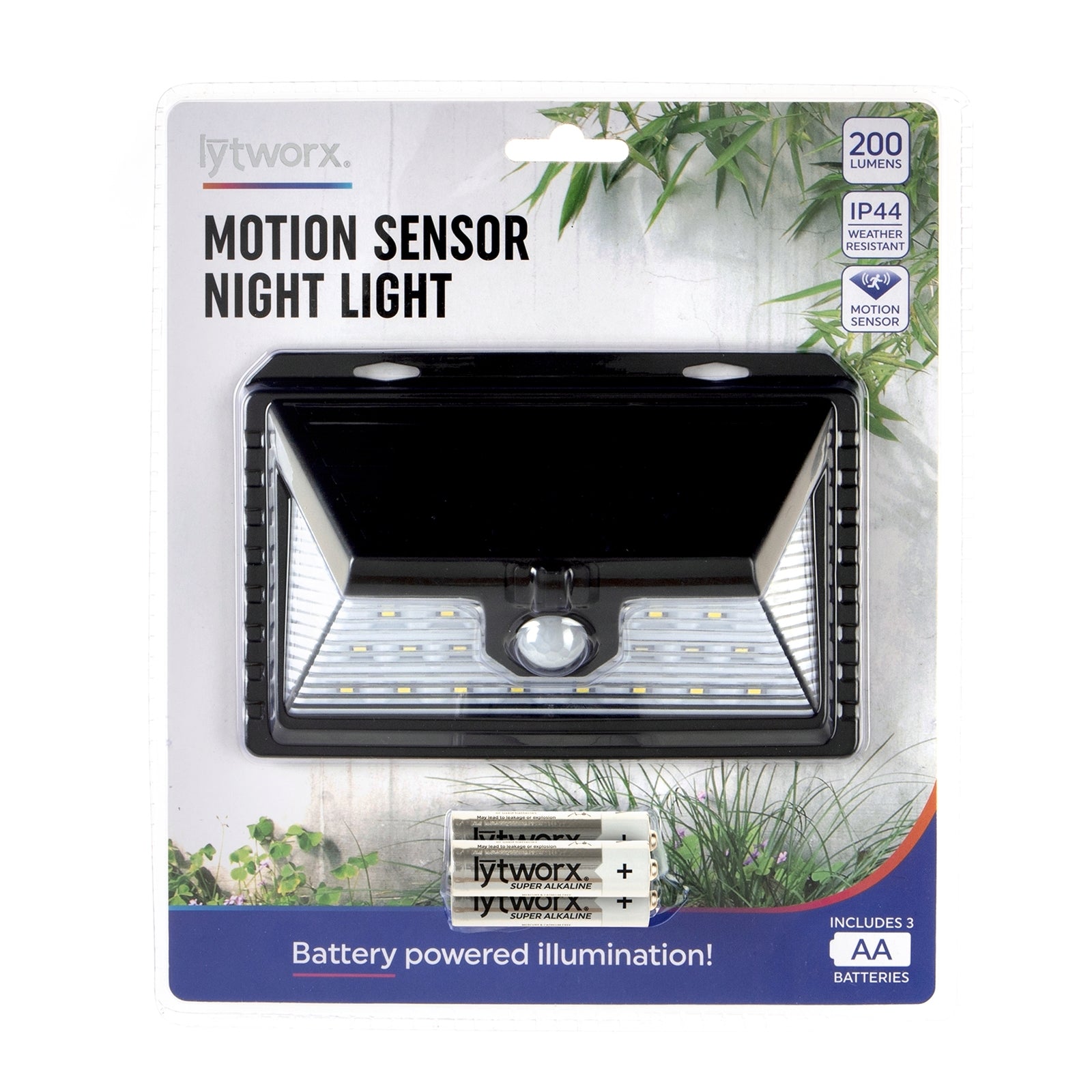 Lytworx 200 Lumen Black Battery Outdoor Motion Sensor Light 61399