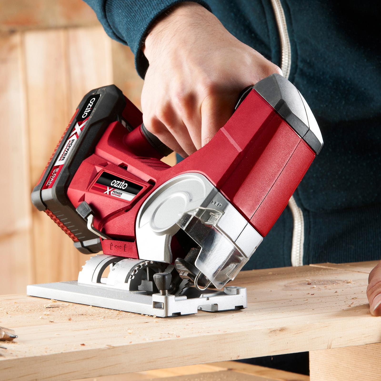 Ozito PXC 18V Cordless Jigsaw PXJSS-600 - Skin Only, 45 Degree Bevel, 2400 SPM, 25mm Stroke