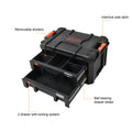 Tactix 2 Drawer Modular Tool Chest, Black, Lockable Ball-Bearing Drawers