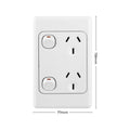 DETA Vertical Double Power Point, White Polycarbonate, 240V 10A, Architrave