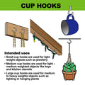 Everhang 18mm Black Cup Hook - 10 Pack