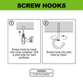 Everhang 70 x 4.8mm Zinc Plated Steel Screw Hook 15 Pack