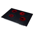 Brohn 70cm Ceramic Cooktop - Black Glass, 4 Zones with Dual Zone, Touch Control, Overflow Detection - 2KC472