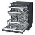 LG 60cm 15 Place QuadWash Freestanding Dishwasher - Matte Black - TrueSteam - Auto Door Opening - XD3A25MB