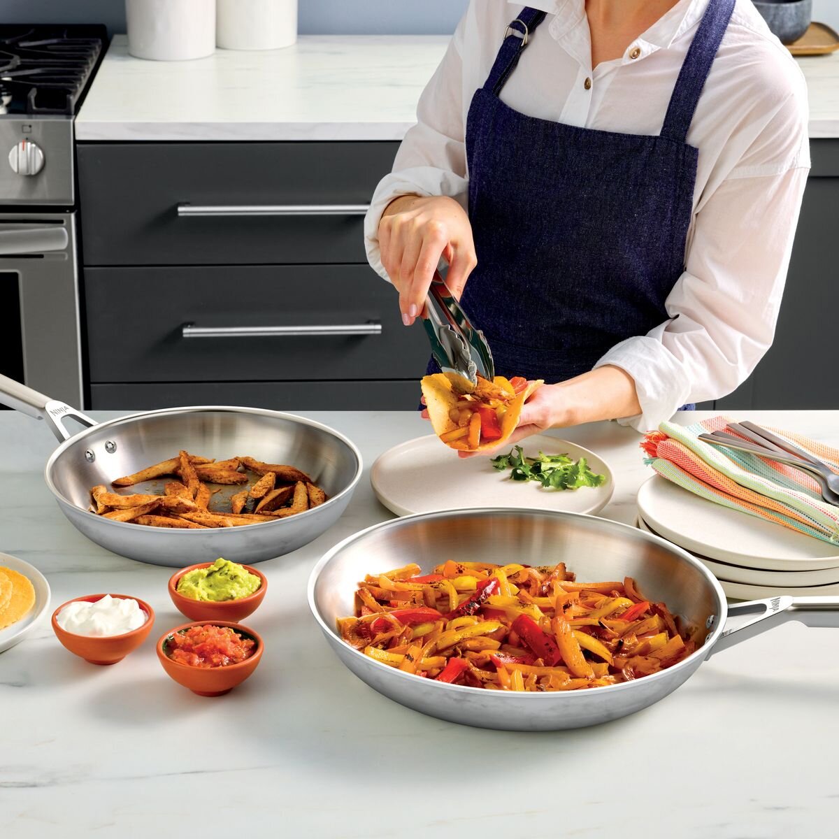 Ninja EverClad Stainless Steel Cookware Set - Tri-Ply, Induction Compatible, Oven Safe to 315°C - C99012