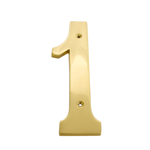 Sandleford 150mm Solid Brass House Number 1 - Weather Resistant, Fixings Included