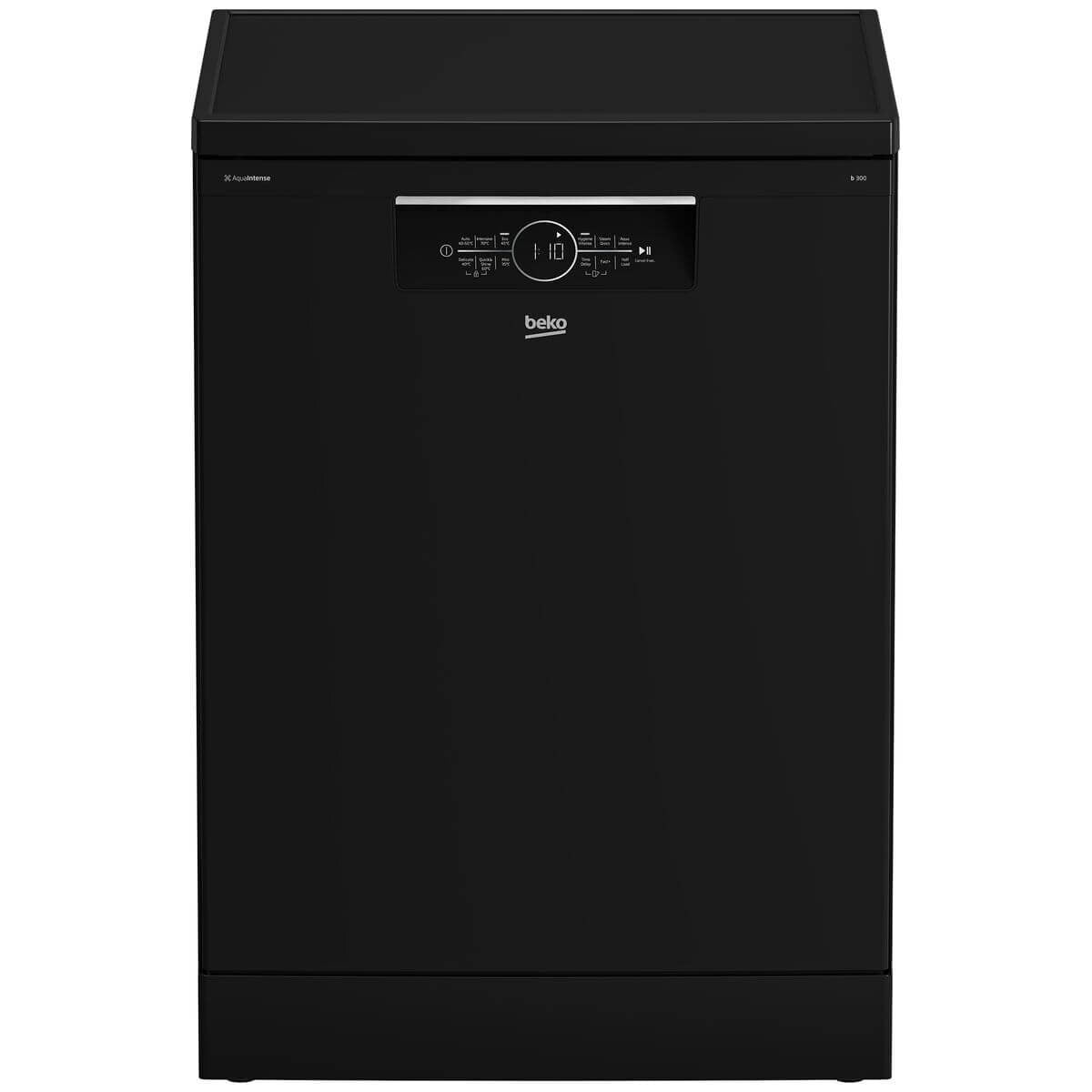 Beko 60cm Freestanding Dishwasher - 16 Place Settings, Black, SelfDry, AquaIntense Zone - BDFB1630B