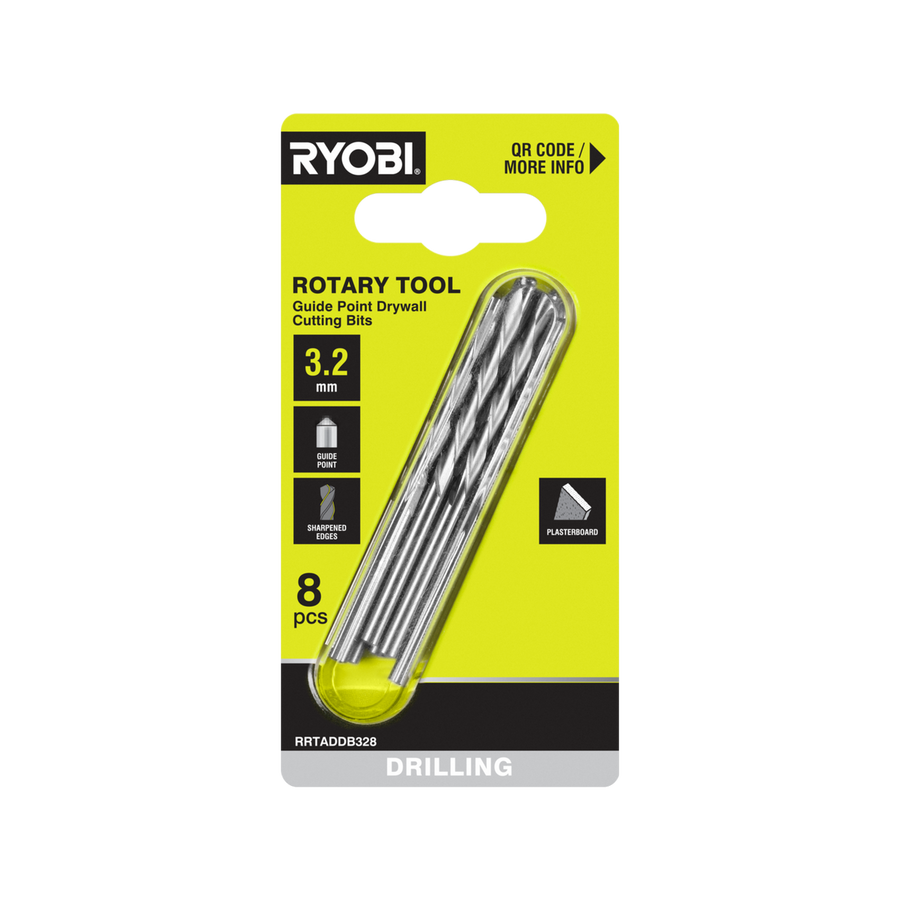 Ryobi Rotary Tool Drill Bit Set - 8 Piece 3.2mm - Guide Point Precision - SuperSaverAU - view 1