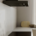 Haier 90cm 600 Series wall mounted canopy rangehood - matt black, Wi-Fi, hood to hob connection - HC90BMB2