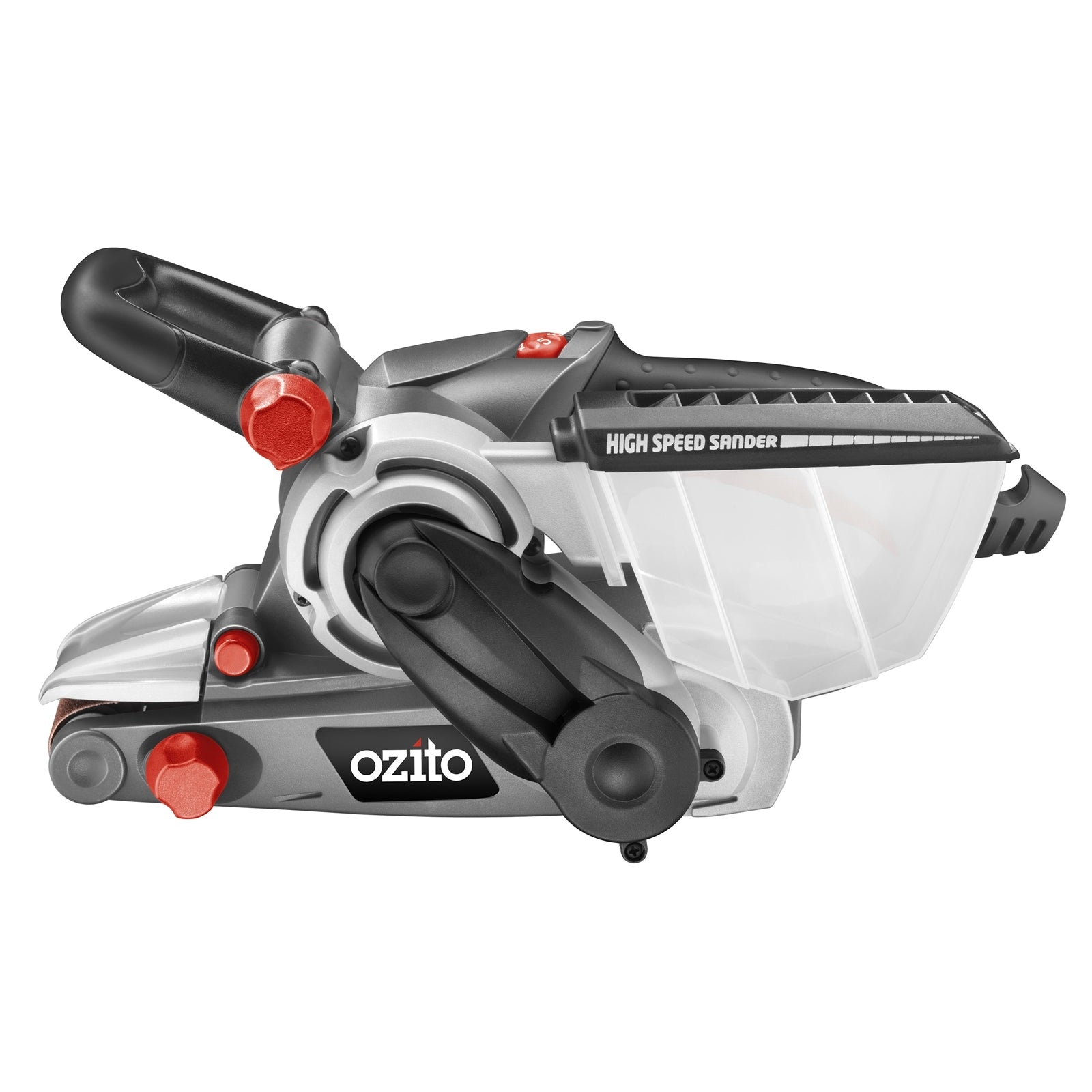 Ozito 850W Variable Speed Belt Sander BSV-9000, 75 x 533mm Belt, Canister Dust Collection, 400m/min