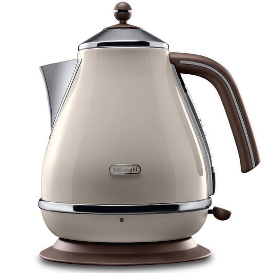 De Longhi Icona Vintage Kettle 1.7L Beige - Stainless Steel - Cordless