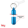Key Essentials Key Ring Capsule - 59mm x 17mm x 20mm - Steel - Blue - SuperSaverAU - view 3