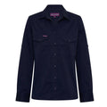 Green Hip Long Sleeve Women's Work Shirt Navy Blue Size 6