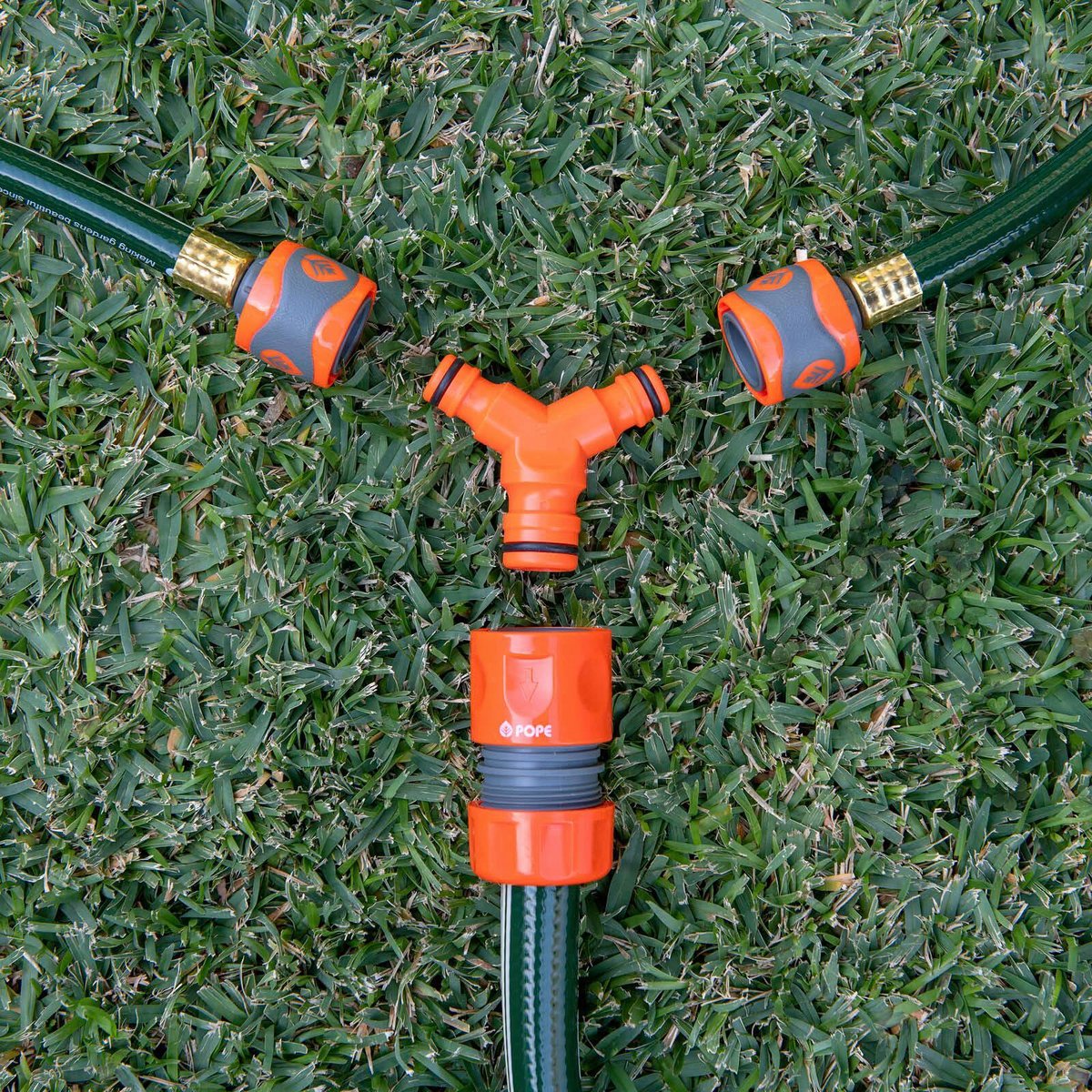 Pope Hose Coupler 18mm to 2 x 12mm - Orange - Lightweight - Leak Resistant - SuperSaverAU - view 2