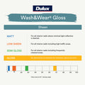Dulux Wash&Wear Gloss Interior Paint Vivid White 4L - Walls, Doors & Architraves