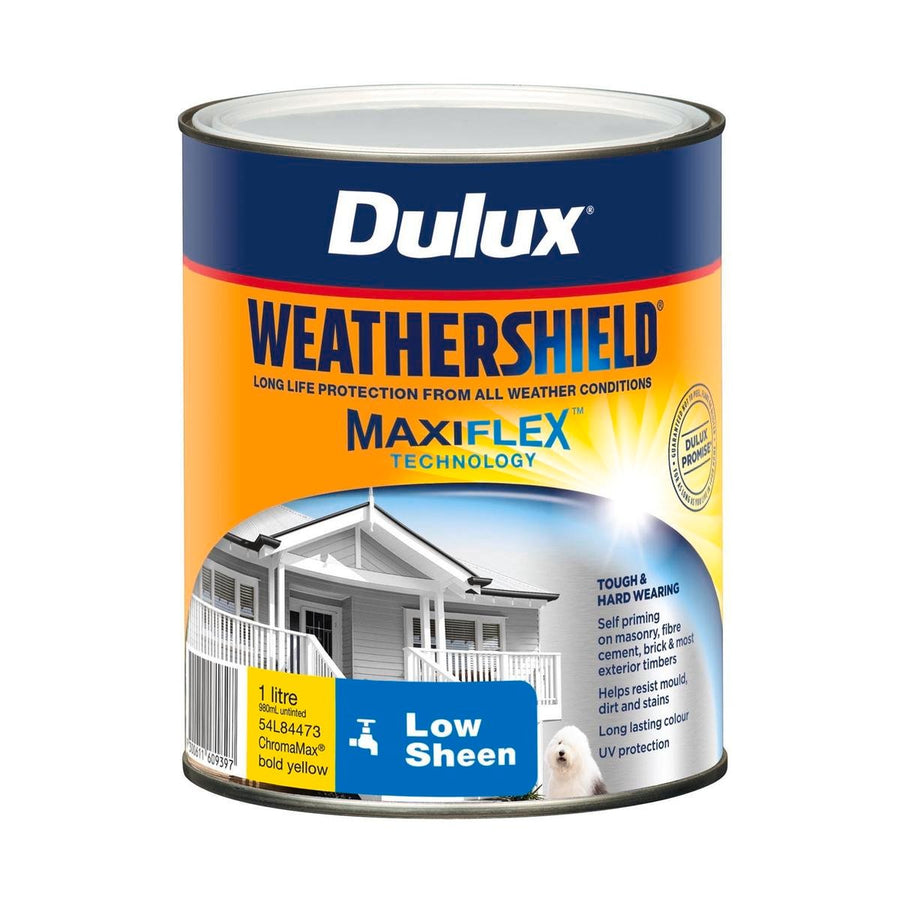 Dulux Weathershield Exterior Paint - 1L - Bold Yellow - Low Sheen - SuperSaverAU - view 1
