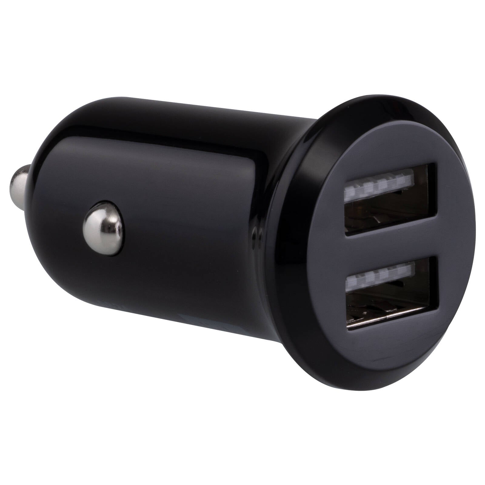 Click 12W 2 Port USB Car Charger CLK1006B - Black, Charges Two Devices at Once