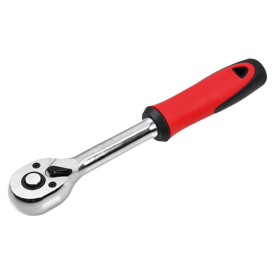 Trojan 3/8" Drive Ratchet with Grip, 72 Tooth Reversible Chrome Vanadium