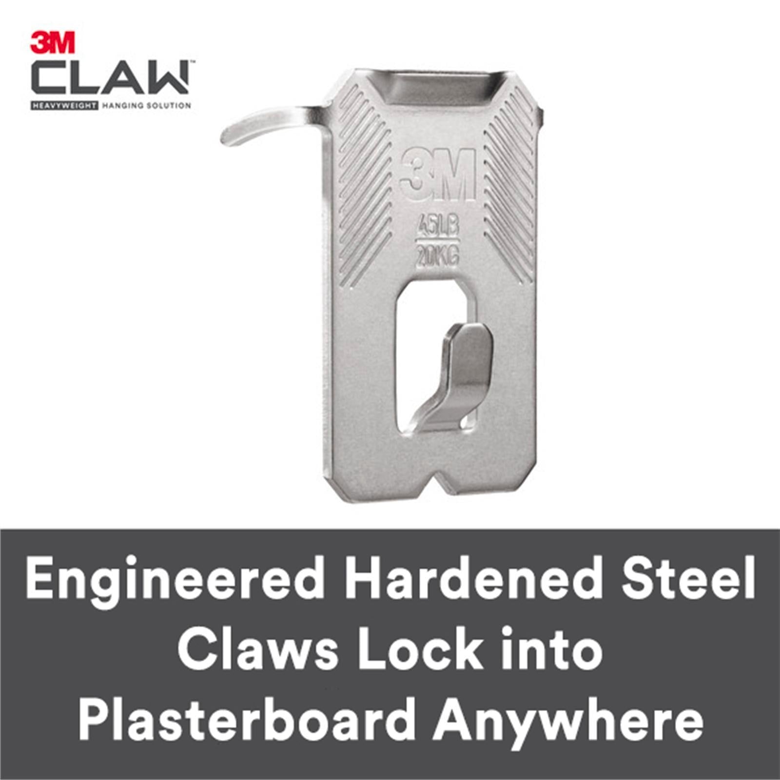 3M CLAW 20kg Heavyweight Picture Hanger - 3 Pack