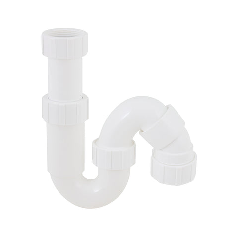 Haigh 40mm White PVC Telescopic Space Trap Adjustable Push-Fit 1000kPa