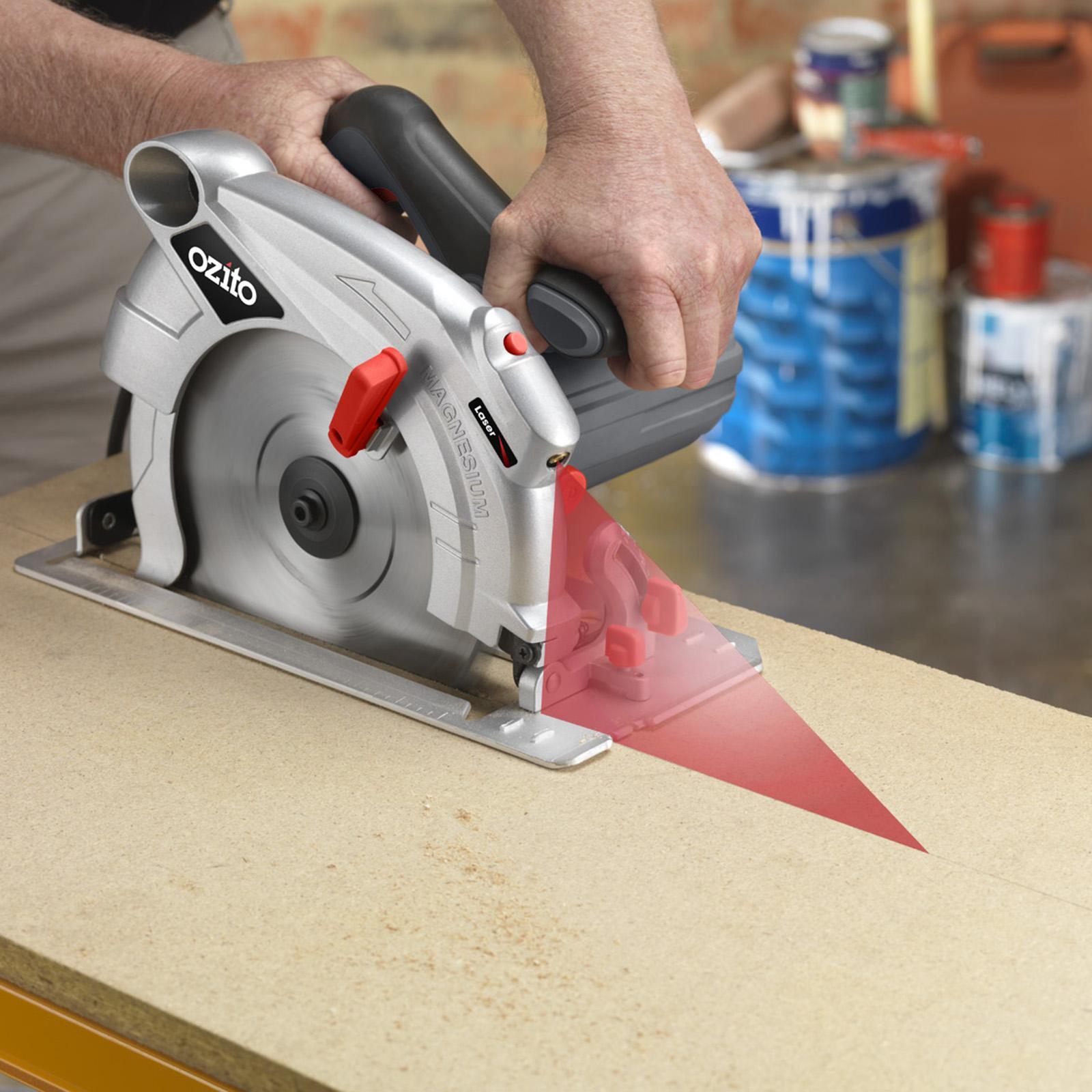 Ozito 2000W 235mm Corded Circular Saw CSL-235 - Laser Guided, 85mm Cut Depth